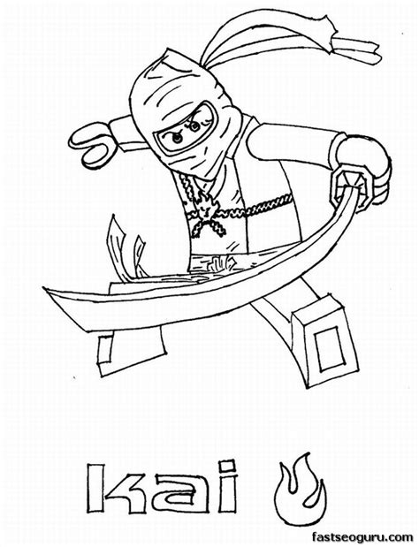 printable lego ninjago kai coloring pages printable coloring pages