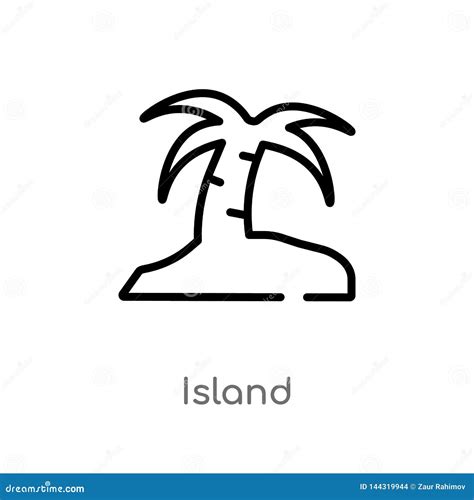 outline island vector icon isolated black simple  element