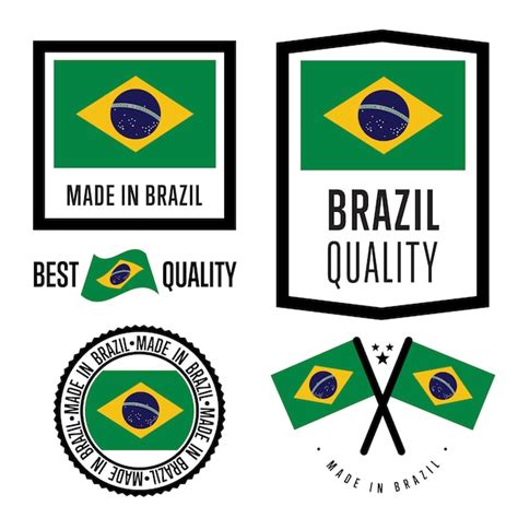 brazil label set premium vector