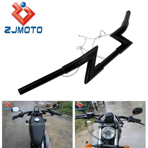 black   bars motorcycle separate handle handlebars handlebar  custom chopper softail dyna
