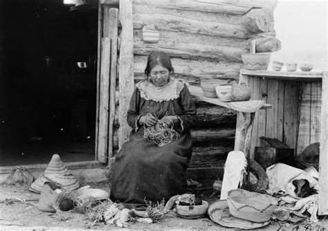 basket weaving c1904 na native american woman weaving a basket