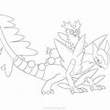 Sceptile Lycanroc Dusk Psyduck Outline Xcolorings Lineart sketch template