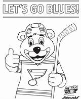 Blues Nhl Coloring Louis St Mascots Louie Hockey Player Sheets sketch template