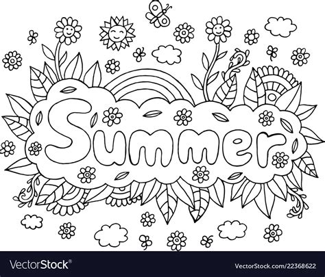coloring page  adults  mandala  summer vector image