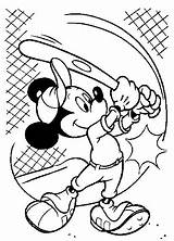 Coloring Mickey Mouse Pages Baseball Printable Field sketch template