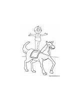 Coloring Standing Horse Circus Trapeze Artist Pages sketch template