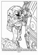 Space Station Coloring Astronauts Pages Do Gif sketch template