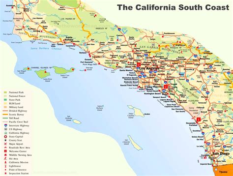 map  southern california coastline