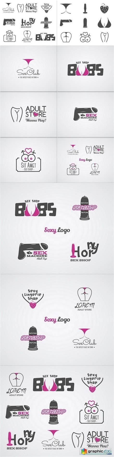 Cute Sex Shop Logo And Badge Design Template Free Download Vector