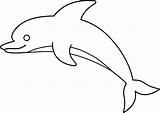 Dolphin Outline Jumping Clipart Tattoo sketch template
