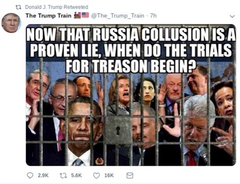 photo donald trump retweets meme showing his political enemies in jail