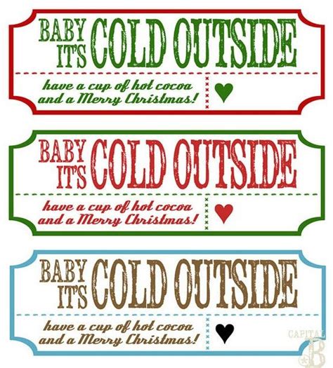 cute hot cocoa gift  printable label cookie exchange ideas