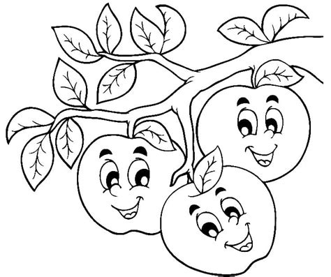 cartoon apples coloring page  print  color