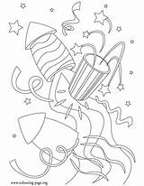 Coloring Year Pages Rockets Colouring Fireworks Celebrations Printable Colour Celebrate Kids Popular sketch template