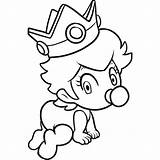 Coloring Pages Mario Peach Princess Clipart Printable Library Baby Clip Babies Kart sketch template