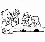 Profesor Alumnos Oso Colorir Alunos Orso Dibujo Professore Alumno Urso Maestro Suoi Alunni Seus Desenhos Atencion Acolore Colerear Profe sketch template