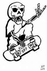 Skater Skeleton Drawing Skateboarding Skate Drawings Getdrawings Deviantart sketch template