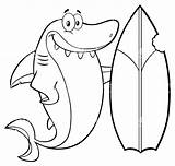 Surfboard Coloring Shark Drawing Cartoon Pages Gills Vector Print Illustrations Clip Getdrawings Color Clipart Printable Getcolorings sketch template