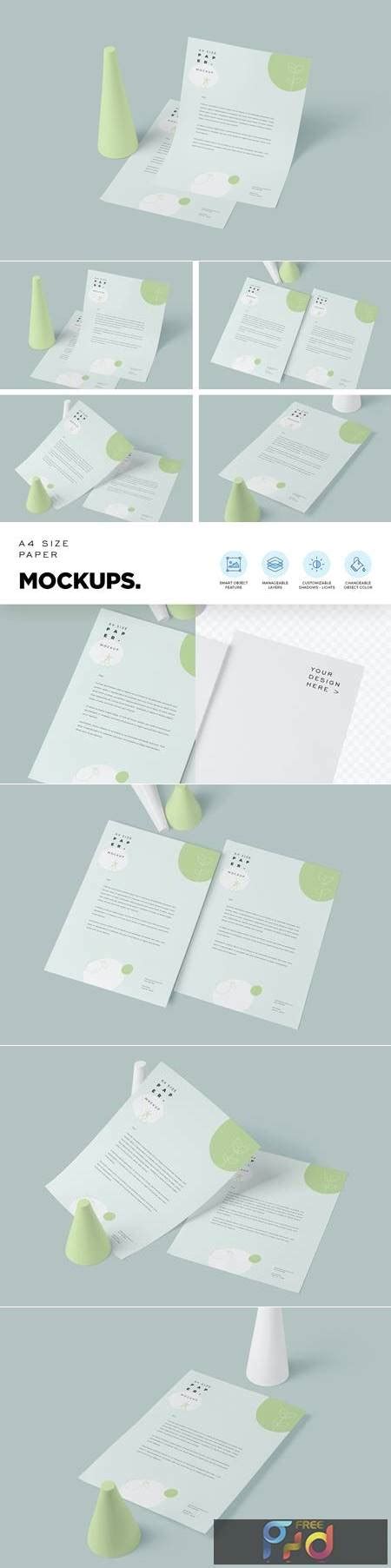 size paper mockups graphicux