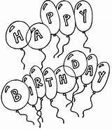 Coloring Pages Balloons Letter Birthday Color sketch template