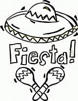 Fiesta Coloring Mexican Pages Popular sketch template