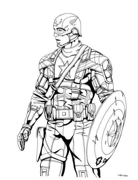 captain america coloring pages superheroes printable  kids