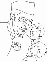 Nehru Jawaharlal Chacha Pencil Insertion sketch template