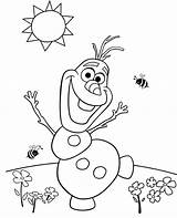 Olaf Coloring Frozen Pages Printable Princess Summer Cartoon Christmas Over sketch template