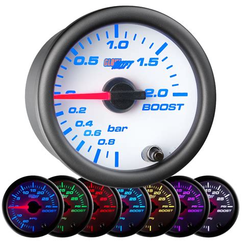 glowshift white  color bar boost vacuum gauge walmartcom walmartcom