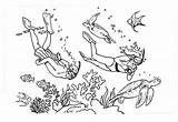 Coloring Pages Scuba Diver Diving Drawing Designlooter Getdrawings Sea Coloringpages1001 400px 28kb sketch template