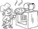 Pizza Oven Coloring Pages Putting Printable sketch template