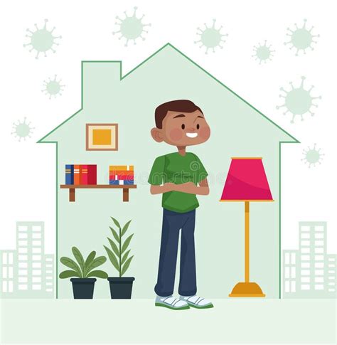 young man  house stock illustrations  young man  house