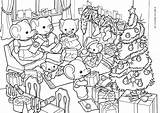 Coloring Pages Family Sylvanian Families Christmas Sheets Printable Colouring Adult Books Color Crafty Getdrawings Print Book Drawings sketch template