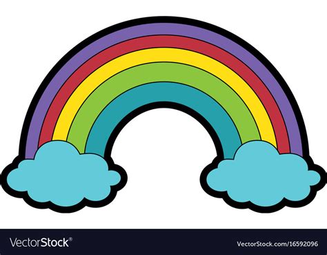 beautiful rainbow cartoon royalty  vector image