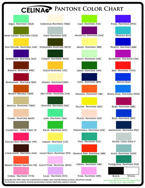 color chart fillable printable  forms handypdf