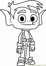 Beast Boy Coloring Pages Titans Teen Color Go Coloringpages101 Cartoon sketch template