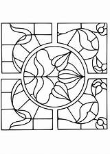 Vetro Colorare Vidrio Disegnati Disegno Blumenmotiv Lupe Educolor Bloemen Motief Educima sketch template