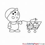 Coloring Shopping Kids Sheet Title sketch template