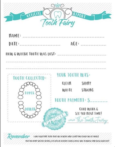 tooth fairy certificate printable momdot