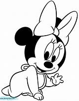Coloring Pages Disney Baby Babies Printable Minnie Mickey Pluto Waving sketch template