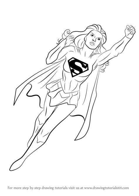 learn   draw supergirl supergirl step  step drawing tutorials