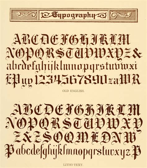 lithograph typography alphabet  english font original ebay