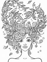 Coloring Pages Crazy Adult Hair sketch template