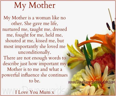 a tribute to my mother words that describe me mother poems quotes
