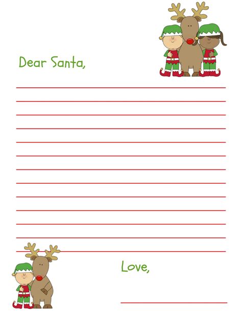 dear santa letter template  printable printable templates
