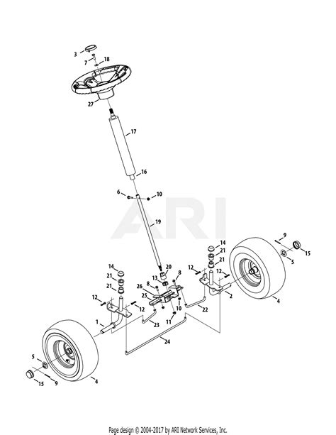 mtd ajc  parts diagram  front  steering