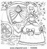 Cinderella Coloring Carriage Clipart Outline Her Poster Print Illustration Bannykh Alex Royalty Prince Godmother Fairy King Rf Prints Wall Printable sketch template