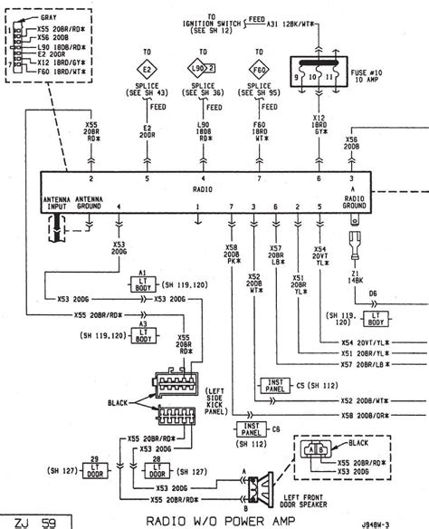 jeep grand cherokee car stereo radio wiring diagram