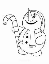Snowman Cane sketch template