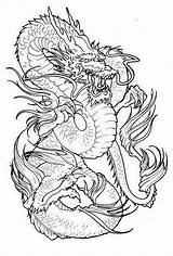 Dragon Tattoo Stencil Japanese Chinese Designs Stencils Tattoos Printable Drawings Tattoosbook Coloring Traditional Printablee Size Via Japan Choose Board Men sketch template